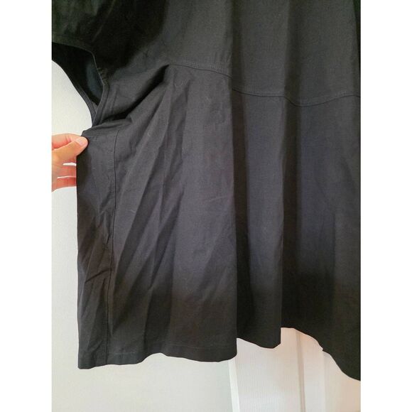 JARBO CERCHI SHORT SLEEVE BLOUSE IN ITALIAN COTTON L/XL BLACK $298 - Picture 8 of 12